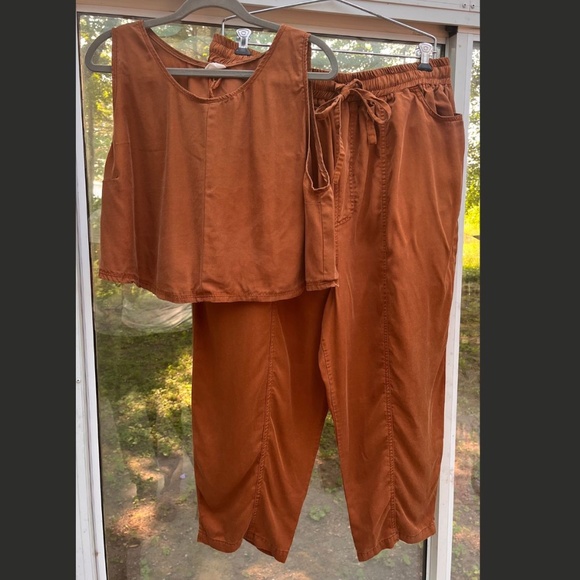Connally Goods Connally McDougall Rust Colored Cotton Pants & Tank Top Size 3X - Picture 2 of 13